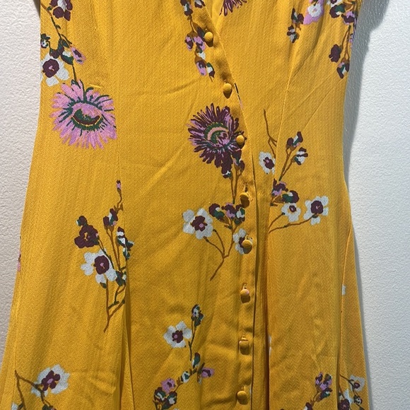 Free People "Lost In You" Yellow Floral Print Midi Dress - Picture 8 of 11
